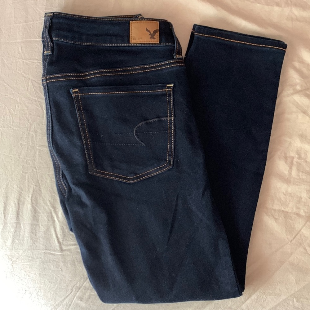 American Eagle Dark Wash Jegging Crop